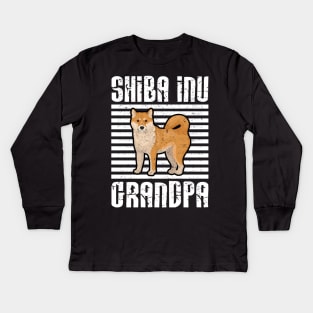 Shiba Inu Grandpa Proud Dogs Kids Long Sleeve T-Shirt